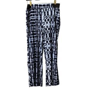 INC International‎ Concepts Navy Tie Dye Wide Leg Cropped Palazzo Pants Medium